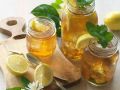 Apfel-Pfirsich-Eistee mit Minze Rezept