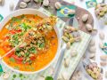 Brasilianische Moqueca mit Mango und Hühner-Pistazien-Spießen Rezept