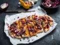 Bunte Dinkel-Pizza mit Kürbis Rezept
