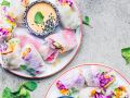 Bunte Sommerrollen mit Cashew-Dip Rezept