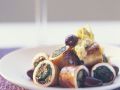 Calamari mit Oliven-Spinat-Füllung, in Ringe geschnitten Rezept