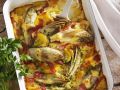 Chicorée-Kartoffel-Gratin mit Schinken Rezept