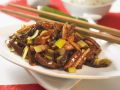 Chinesische Schweinefleischpfanne mit Morcheln und Porree Rezept