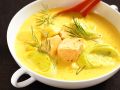 Cremige Lauchsuppe mit Lachs und Dill Rezept