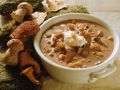 Cremige Suppe mit Hirschfleisch und Pilzen Rezept