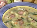 Deftige Kartoffelsuppe mit Bauchfleisch und Mettwurst Rezept