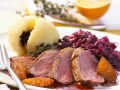Entenbrust mit Orangensoße und Kartoffelklößen Rezept