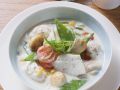 Fischragout mit Gemüse in Sahnesoße Rezept