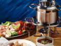 Fleisch-Fondue mit Chutney und Erdnußsauce Rezept