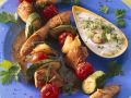 Fleisch-Gemüse-Spieße mit Joghurtsoße Rezept