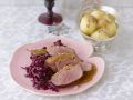 Gänsebrust mit Orangenrotkraut und Kartoffelklößen Rezept
