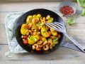 Gebratene Kartoffeln mit Shrimps Rezept