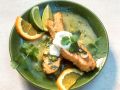 Gebratene Lachsfilets in Orangen-Wasabi-Sauce Rezept