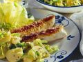 Gebratene Wollwurst mit Kartoffelsalat Rezept