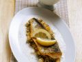 Gebratener Saibling mit Sektsoße und Risotto aus Grünkern Rezept