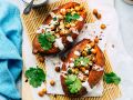 Gefüllte Süßkartoffeln mit Kichererbsen Rezept