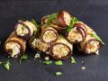 Gegrillte Auberginenröllchen mit Walnuss-Feta-Füllung Rezept