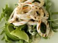 Gegrillte Tintenfischringe mit Rucola Rezept