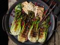 Gegrillter Pak Choi mit Fischsteaks Rezept