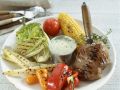 Gegrilltes Elchsteak mit verschiedenem Gemüse Rezept