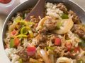 Gemüse-Reis-Pfanne mit Schweinefleisch Rezept