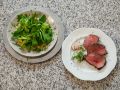 Geschmorte Rinderhüfte mit Feldsalat auf Kartoffelvinaigrette Rezept