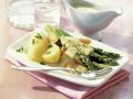 Grüner Spargel und Möhren mit Senfsauce Rezept