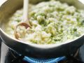 Grünes Risotto mit Pesto aus Feldsalat und Spinat Rezept
