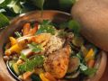 Hähnchen aus dem Römertopf mit Couscous und Gemüse Rezept