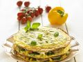 Herzhafte Pfannkuchentorte mit Gemüse und Basilikum Rezept