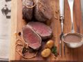 Hirschbraten mit Sauce aus Esskastanien Rezept