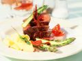 Hirschsteak mit grünem Spargel Rezept