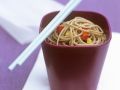 Japanische Buchweizennudeln mit Paprikawürfeln Rezept