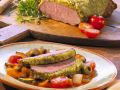 Kalbsrücken mit Kräuterhaube und Ratatouille-Gemüse Rezept