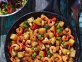 Kartoffel-Garnelen-Pfanne mit Paprika Rezept
