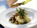 Kartoffelbrei mit Pilzen und Rucola Rezept