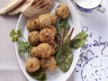 Kichererbsenbällchen (Falafel) mit Joghurtsoße und Aprikosendip Rezept