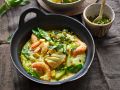Kokos-Fisch-Topf mit Garnelen Rezept