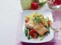 Lachs mit grünem Spargel und Püree Rezept