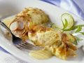 Lachs-Pfannkuchen-Rollen mit Spargelfüllung Rezept