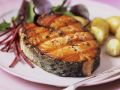 Lachssteak vom Grill mit Kartoffeln Rezept