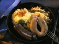 Leber- und Blutwurst mit Püree und Sauerkraut Rezept