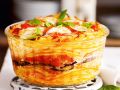 Makkaroni-Auflauf mit Aubergine, Käse und Tomate Rezept