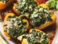 Mit Spinat gefüllte Paprikaschoten Rezept
