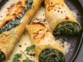 Mit Spinat gefüllte Pfannkuchen Rezept