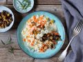 Möhren-Risotto mit Auberginen und Pesto-Sauce Rezept