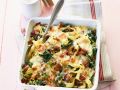 Nudelgratin mit Spinat und Pilzen Rezept