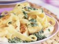 Pasta mit Bärlauchsoße und gebratenem Spargel Rezept
