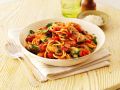 Pasta mit Pilzen, Speck und Tomaten Rezept