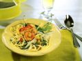 Pasta mit Scampi, Tomaten und Rucola Rezept